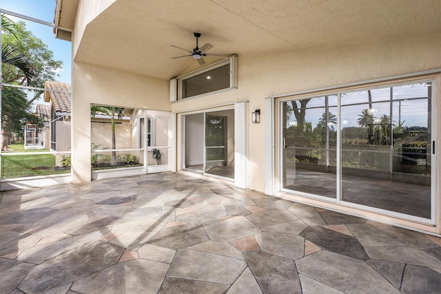 view of patio / terrace featuring ceiling fan