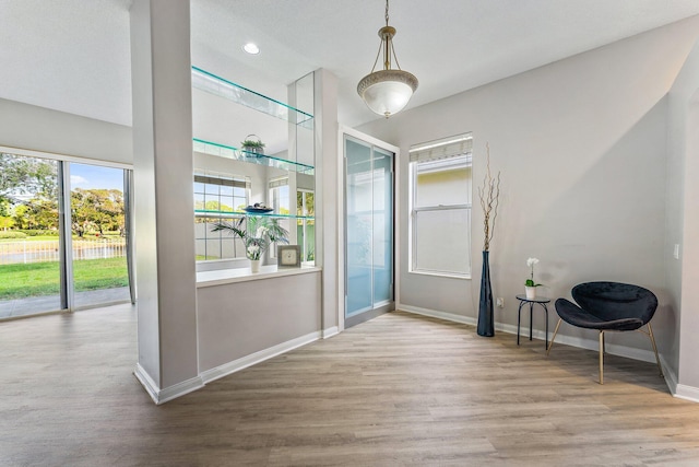 entryway with light hardwood / wood-style floors