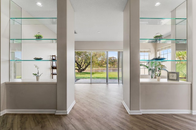 interior space with hardwood / wood-style flooring