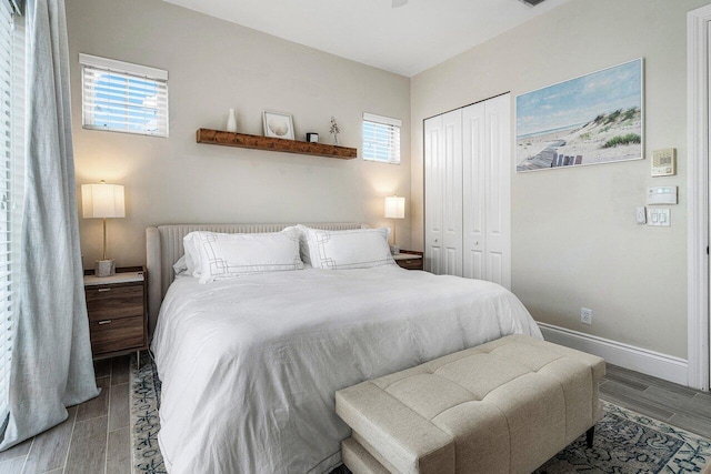 bedroom featuring a closet