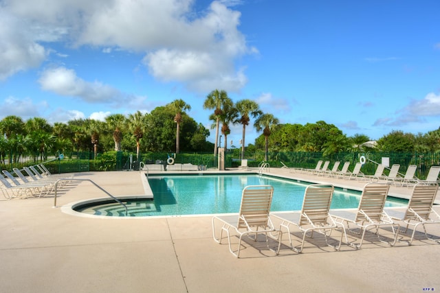 view of pool with a patio area