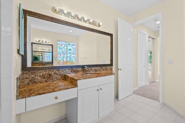 bathroom featuring vanity and tile patterned floors