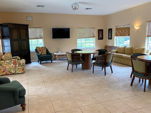 view of tiled dining space