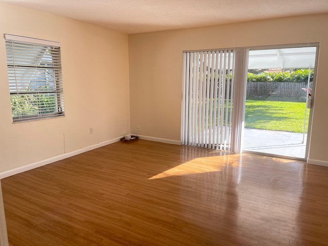 spare room with hardwood / wood-style floors