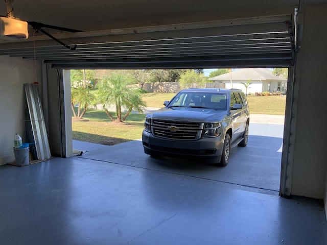 view of garage