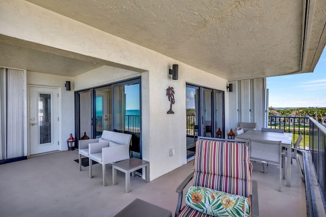 view of patio / terrace featuring a balcony