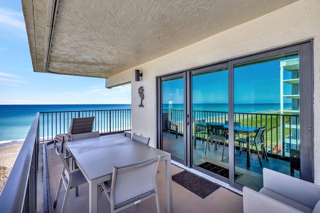 balcony with a water view