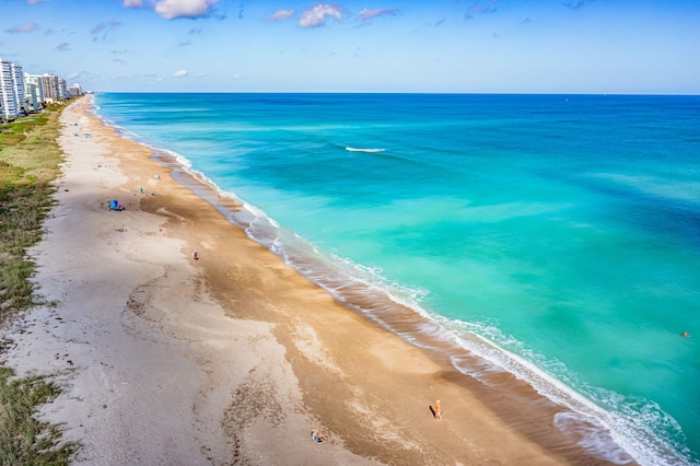 water view with a view of the beach