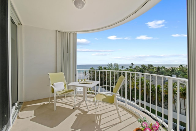 balcony with a water view