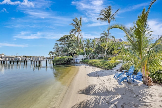 water view with a dock