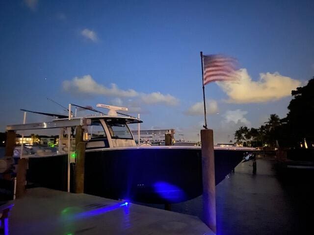 exterior space featuring a boat dock