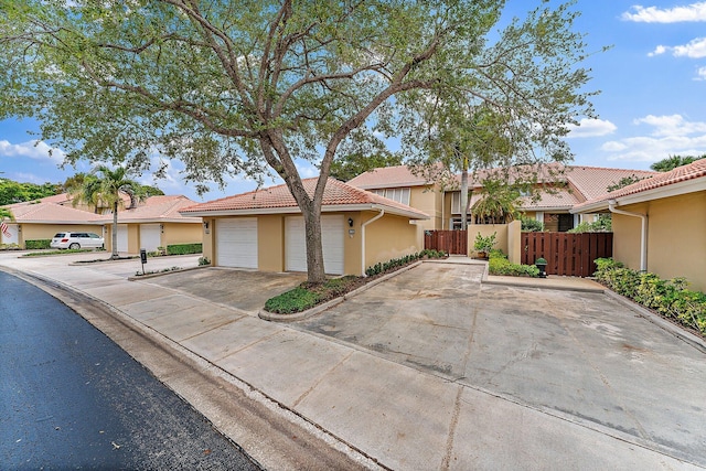 view of front of house with a garage