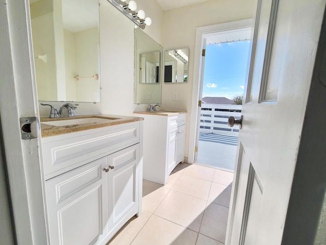 bathroom featuring tile patterned flooring and vanity