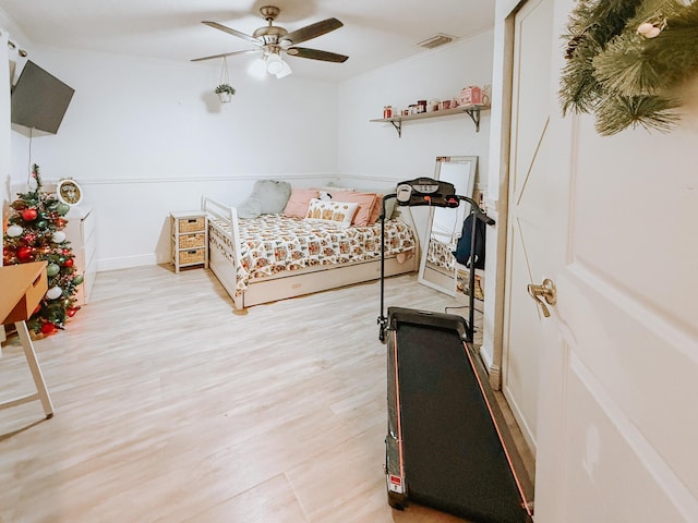 402 Shadow Wood Ln, Coral Springs, FL 33071 - bedroom with ceiling fan and wood-type flooring