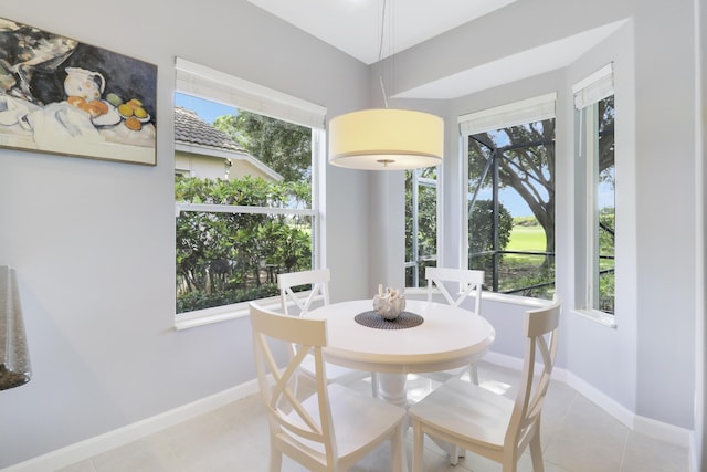 view of tiled dining room