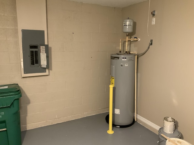 utilities featuring electric panel and electric water heater