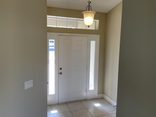 view of tiled entrance foyer