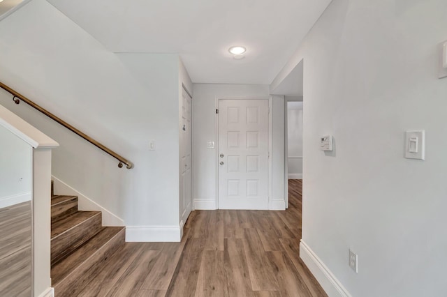 entryway featuring hardwood / wood-style flooring