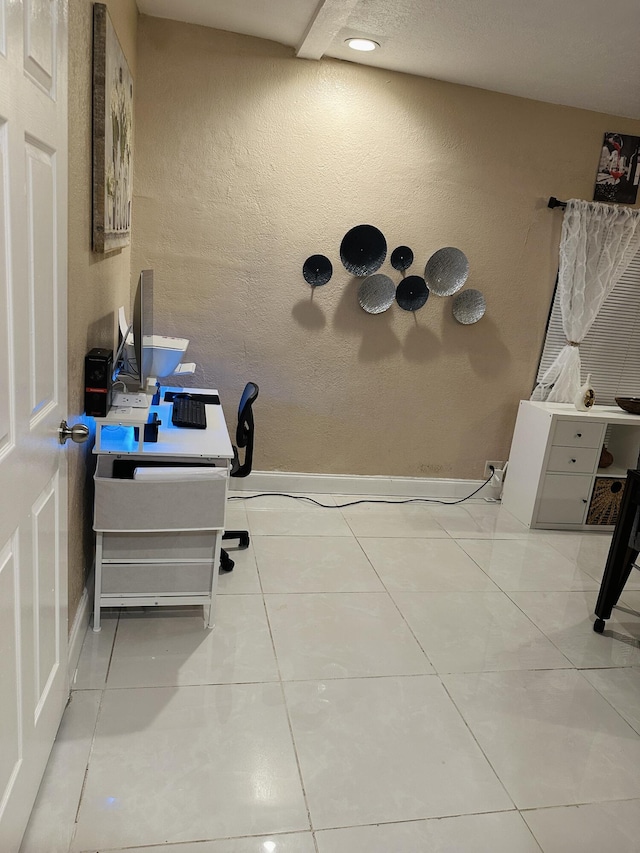 interior space featuring tile patterned flooring