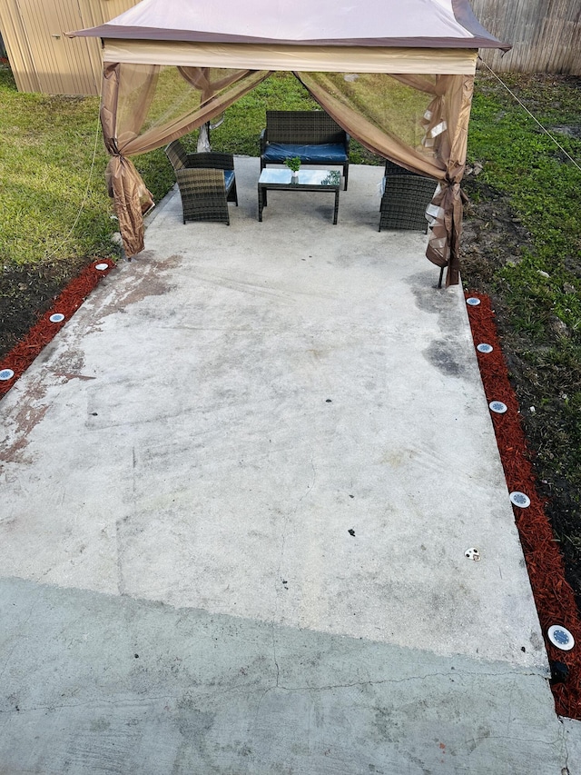 view of patio / terrace with a gazebo