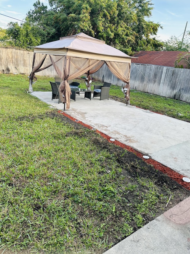 view of yard featuring a gazebo