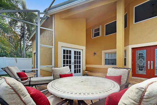 view of patio with french doors