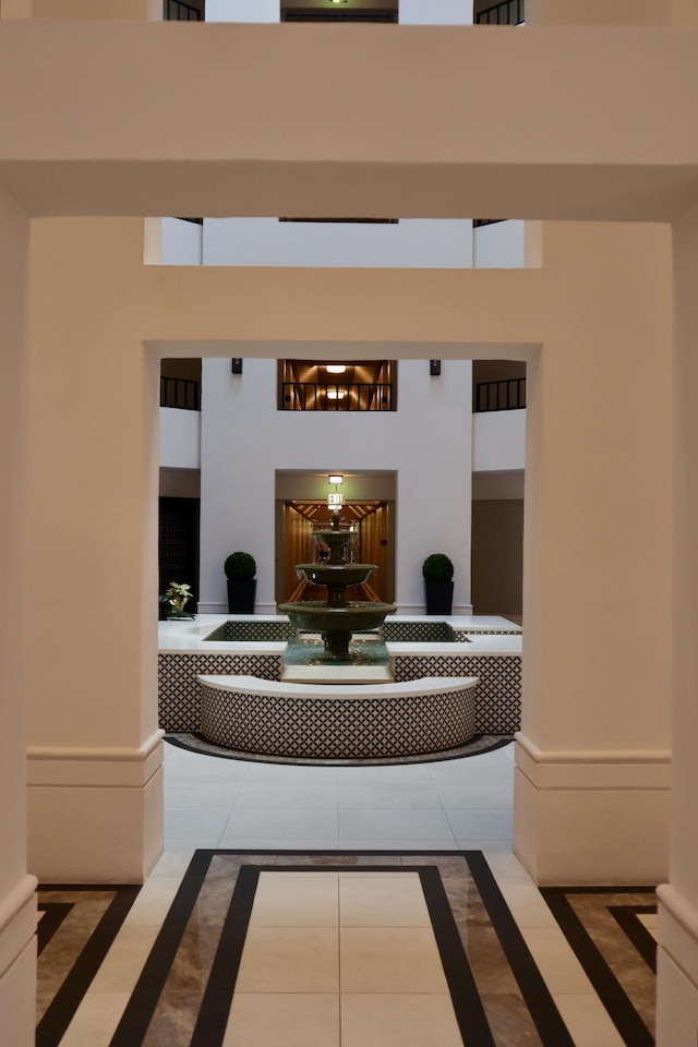 view of tiled living room