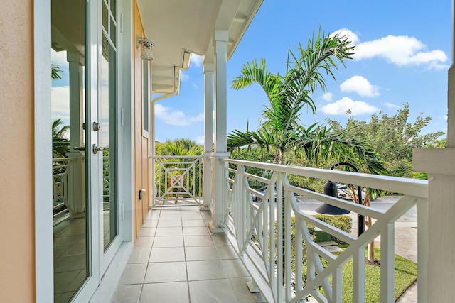 balcony with french doors