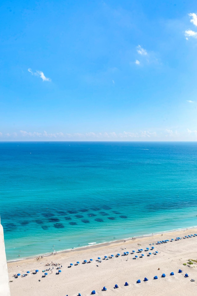 property view of water featuring a view of the beach