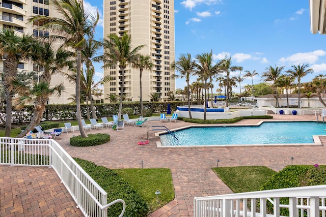 view of pool with a patio