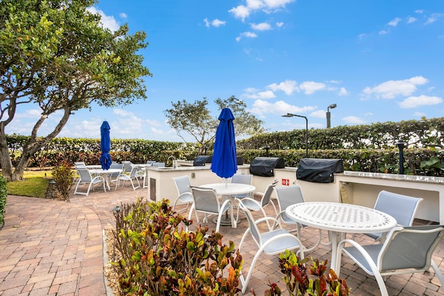 view of patio with a grill