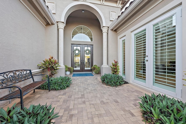 entrance to property with french doors