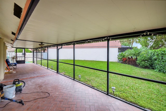 view of unfurnished sunroom