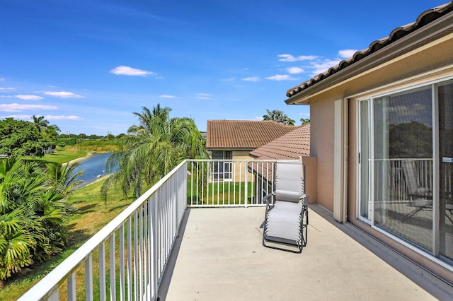 balcony with a water view