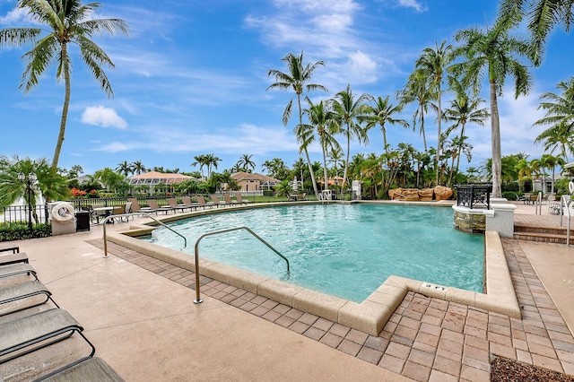 view of pool with a patio