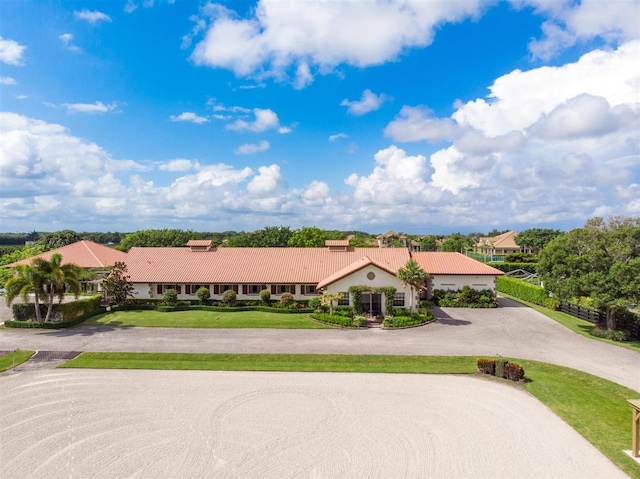 view of front of house with a front yard