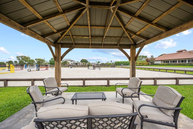 view of patio with a gazebo