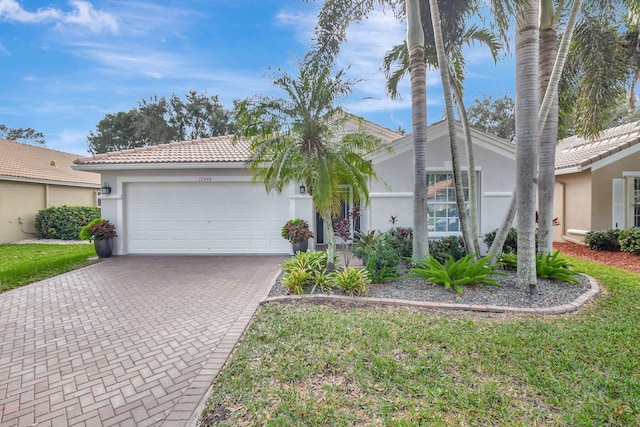 view of front of home with a garage