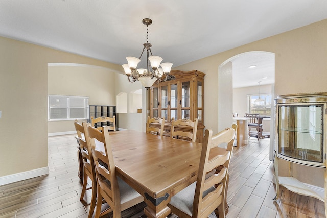 dining room featuring an inviting chandelier