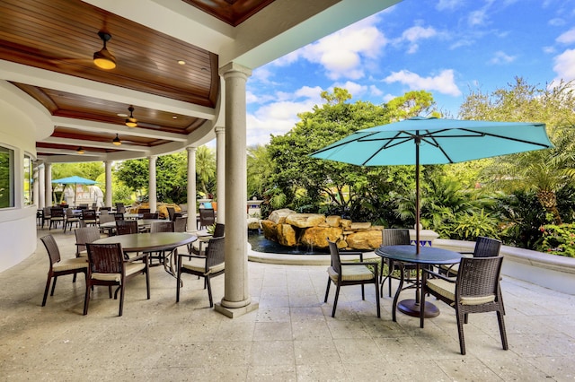 view of patio / terrace with ceiling fan