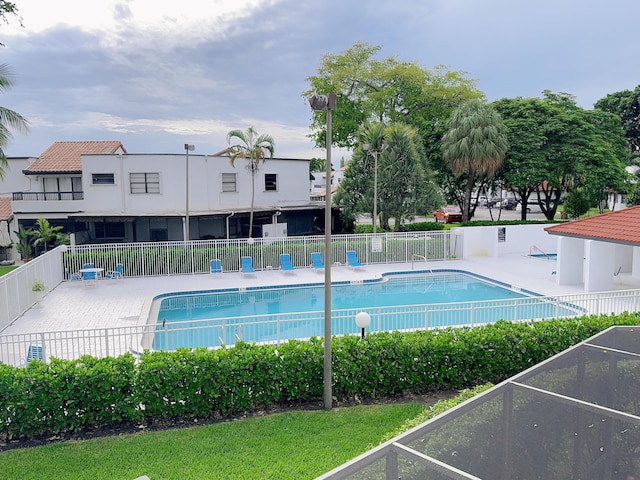 view of pool featuring a patio area