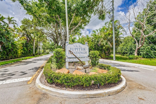 view of community sign