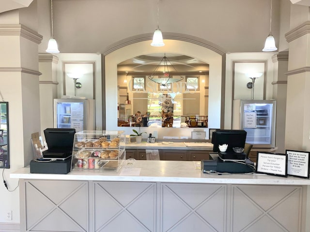 kitchen featuring decorative light fixtures