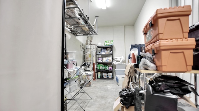 storage room with water heater