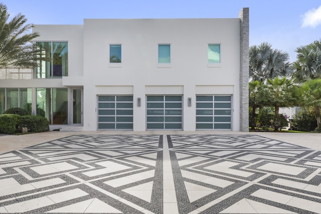 exterior space featuring a garage