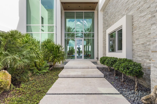 view of exterior entry with french doors