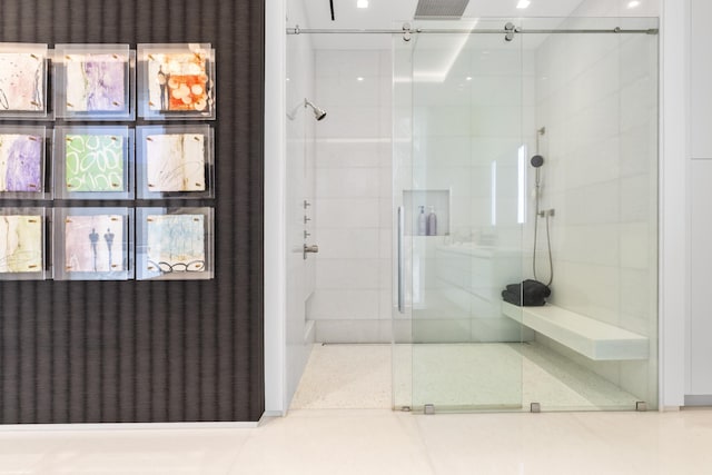 bathroom with an enclosed shower