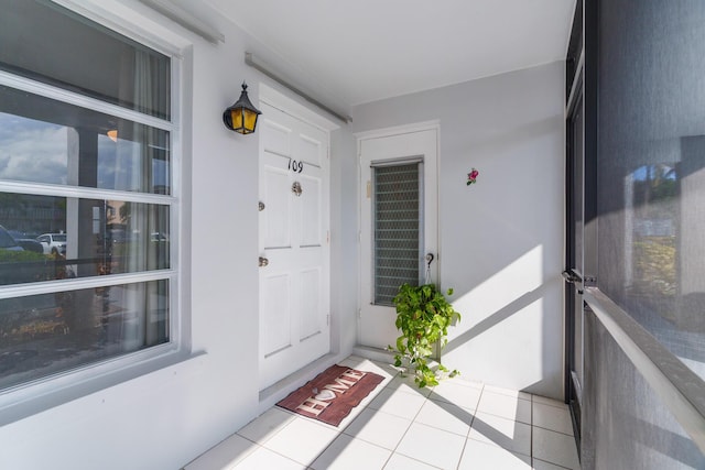 property entrance with a porch