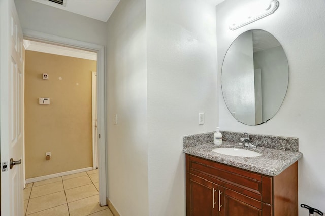 901 SW 15th St, Deerfield Beach, FL 33441 - bathroom with vanity, tile patterned flooring, and baseboards