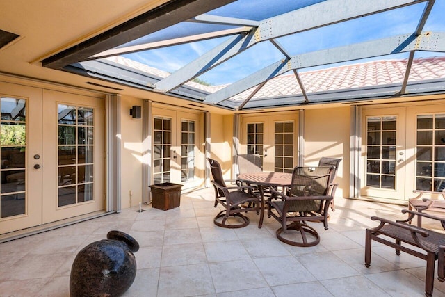 exterior space with french doors and a lanai